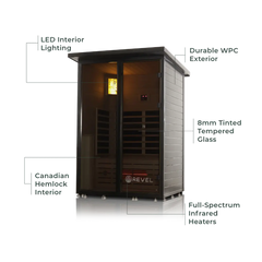 Revel Eclipse 2 Person Full Spectrum Infrared Cabin Sauna