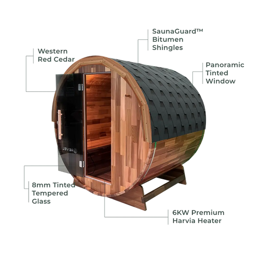 Revel Edenview - 4 Person Traditional Cedar Barrel Sauna
