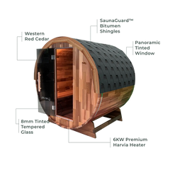 Revel Edenview - 4 Person Traditional Cedar Barrel Sauna